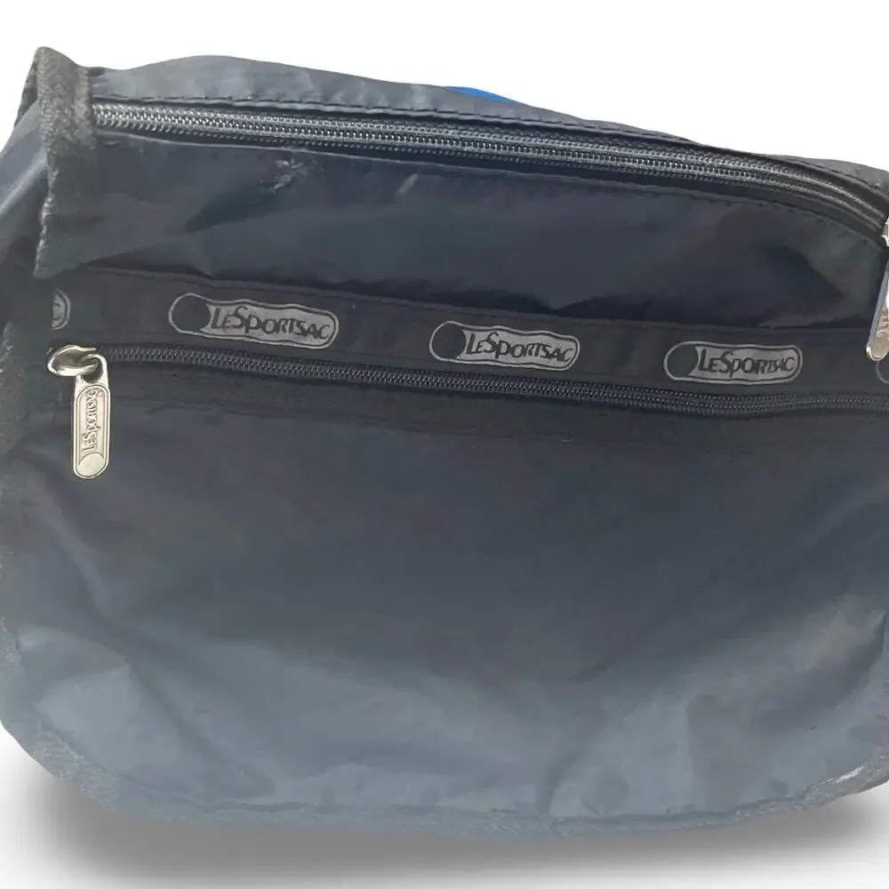 LeSportsac Black Nylon Crossbody Messenger Bag Adjustable Strap 11 x 8.5